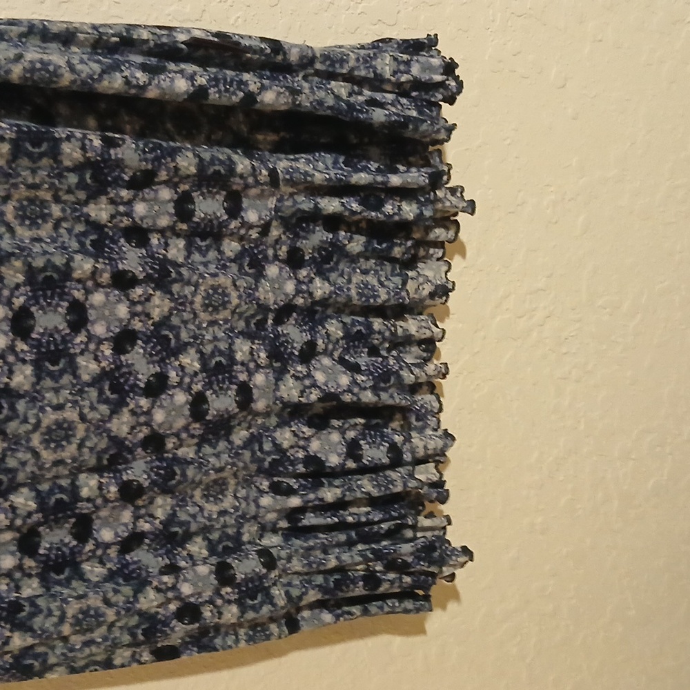 BCBGeneration Blue Kaleidoscope Print Cutout Back Ruffle Mini Dress - Size M - Picture 5 of 7